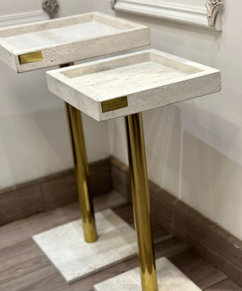 Travertine Nesting Table (Large Size)