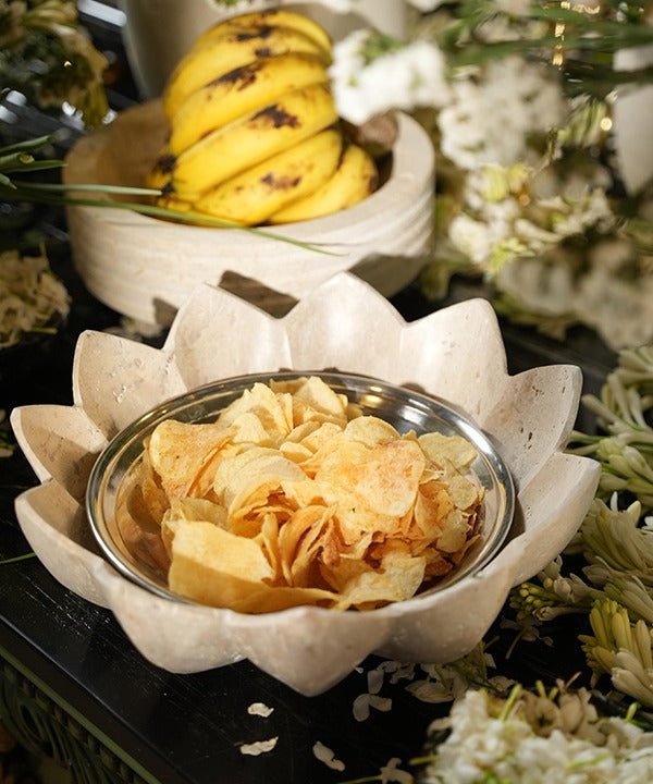 Travertine Lily Bowl