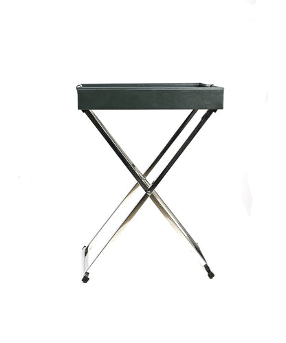 Leather Tea Table (Dark Green)