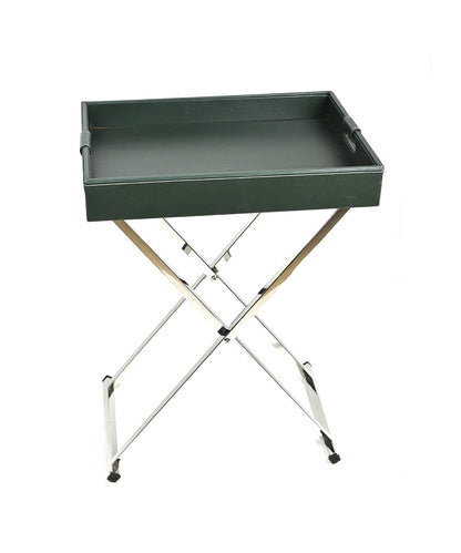 Leather Tea Table (Dark Green)