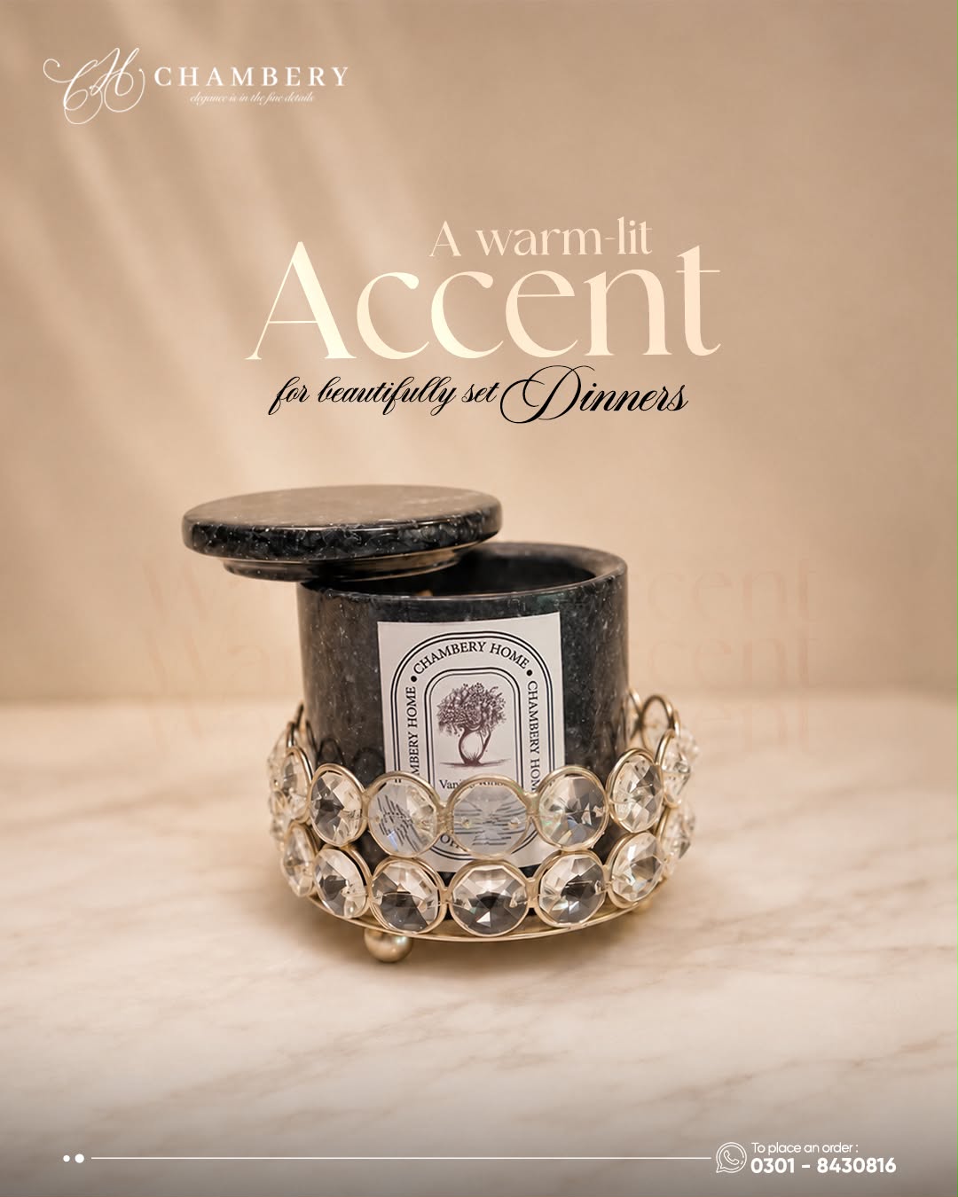 Black Marble Candle
