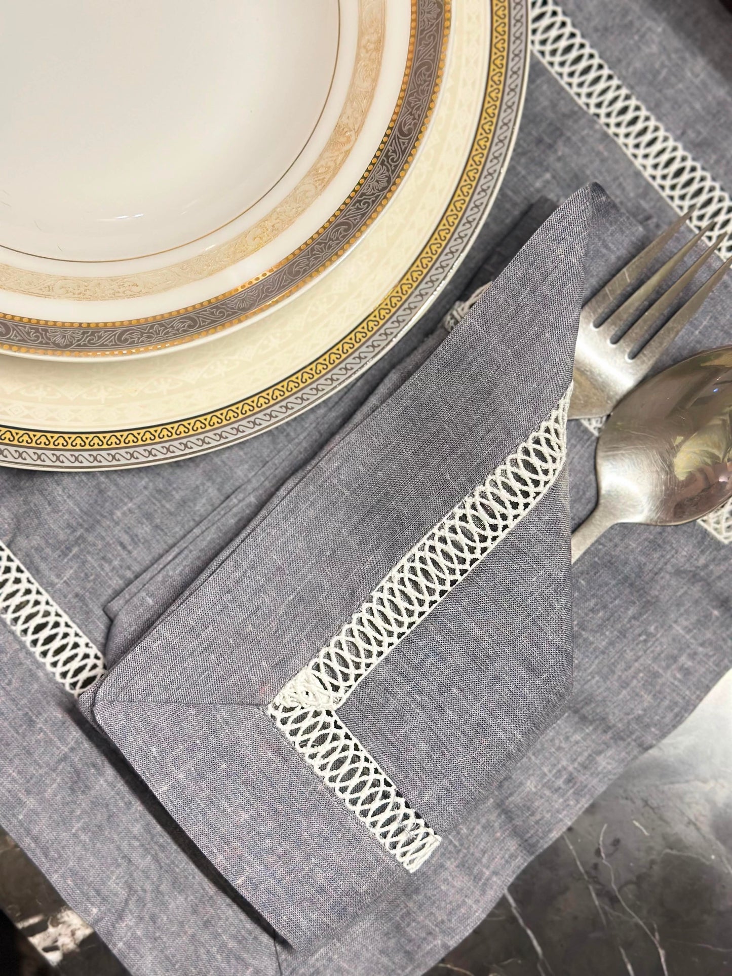 Grey Lace Napkin
