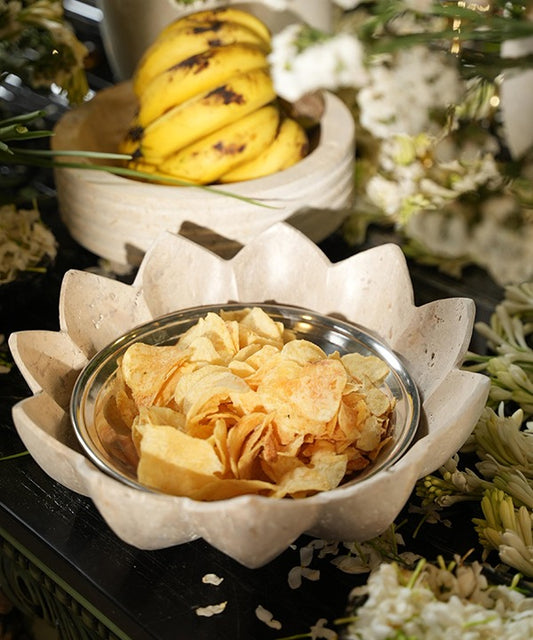 Travertine Lily Bowl