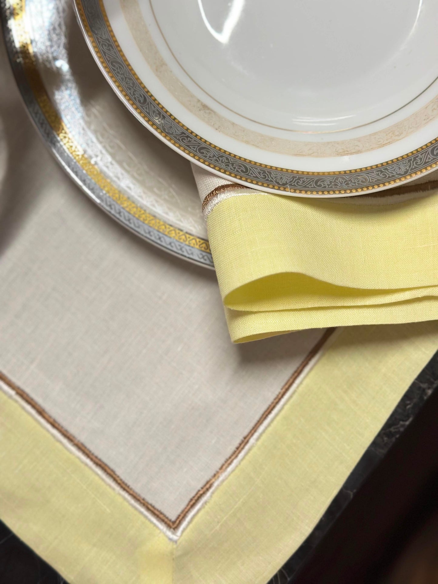 White And Yellow Napkin