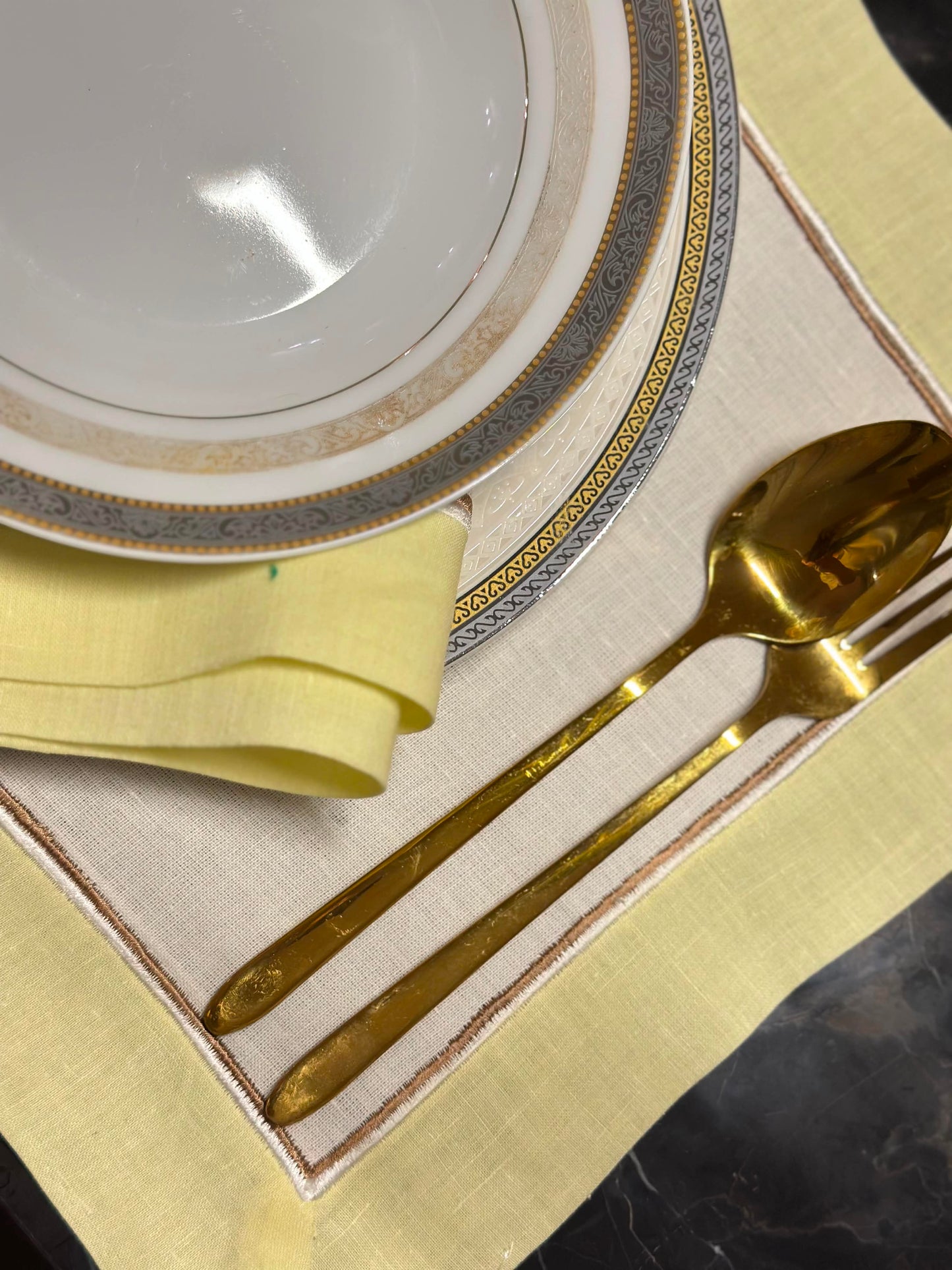 White And Yellow Napkin