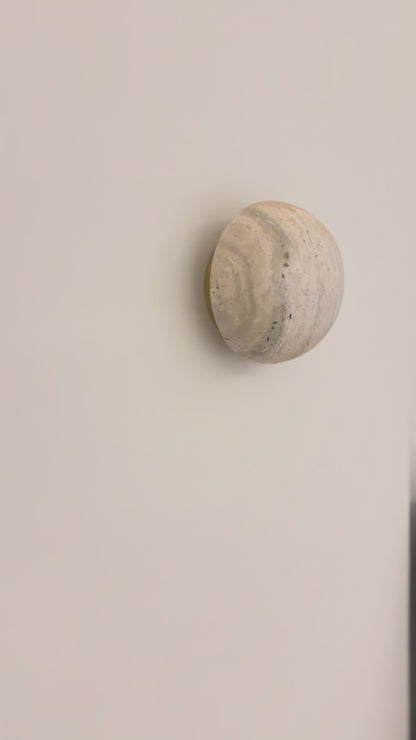 Travertine Circular Wall Light